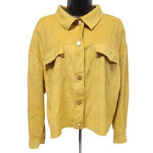 Yellow Long Sleeve Button-Up Jacket By Gee Gee